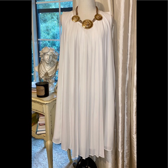 Lands' End Dresses & Skirts - Lands End White pleated dress Sz. 18